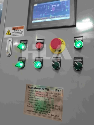 Máquina de filtración de aceite de transformador de filtro de tres etapas con control automático PLC